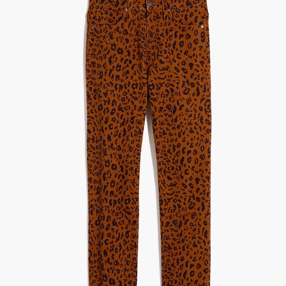 Madewell High Rise Leopard Print Jeans - Brown and Black